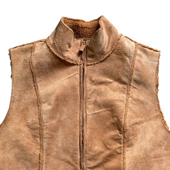 Express Suede Sherpa Vest - M - Picture 2 of 5